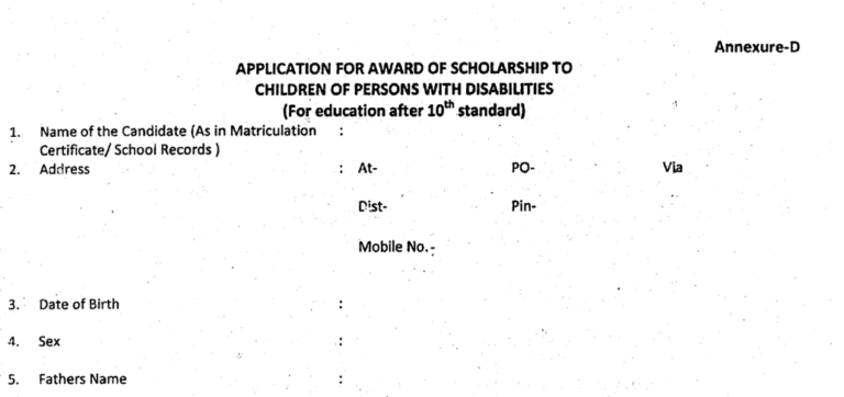 Download Pre Matric Scholarship Form for PwD 2024 ! Odisha State Scholarship Portal