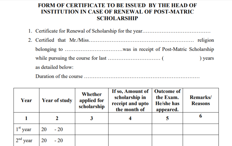 (Renewal) Post Matric Scholarship Odisha Application Form PDF Download 2024 ! State Scholarship Portal